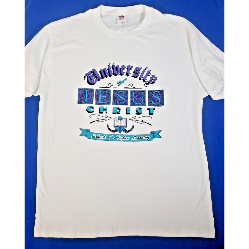 Vintage University Of Jesus Christ T-Shirt Men's Size Large